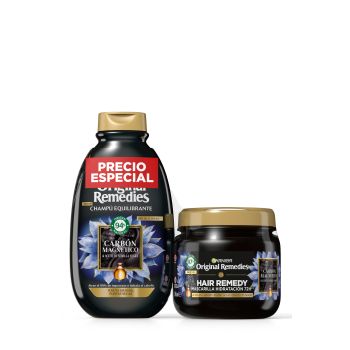 Máscara de Carvão Vegetal Original remedies + Pack Champô de Carvão Vegetal Magnético